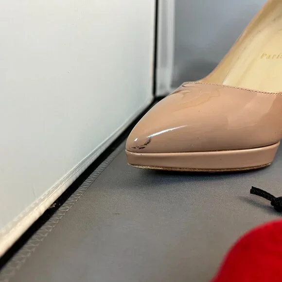 Christian Louboutin Nude Pigalle Plato 100 Pumps Size 8 - Picture 4 of 6